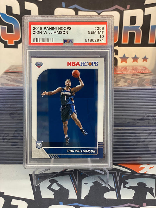 2019 NBA Hoops Zion Williamson Rookie #258 - PSA 10