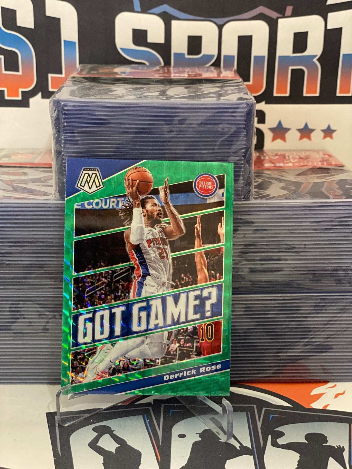 2019 Panini Mosaic (Green Prizm, Got Game?) Derrick Rose #2
