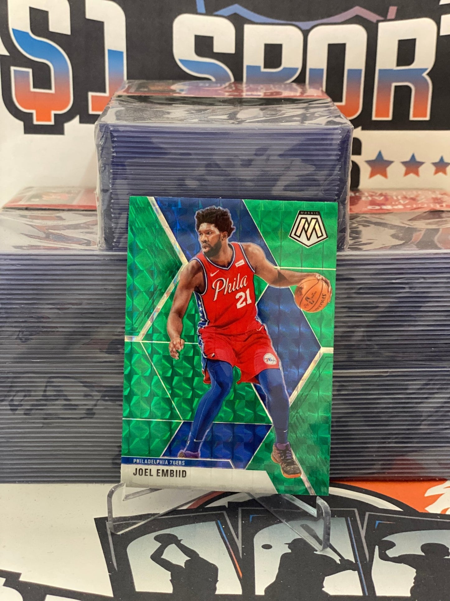 2019 Panini Mosaic (Green Prizm) Joel Embiid #189