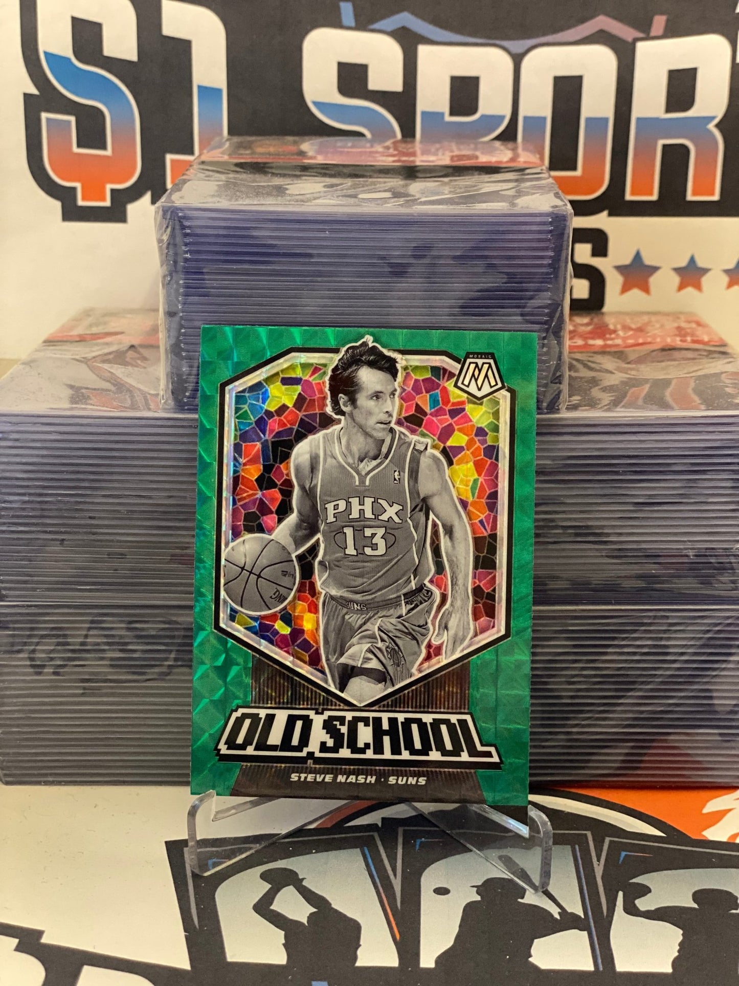 2019 Panini Mosaic (Green Prizm, Old School) Steve Nash #1