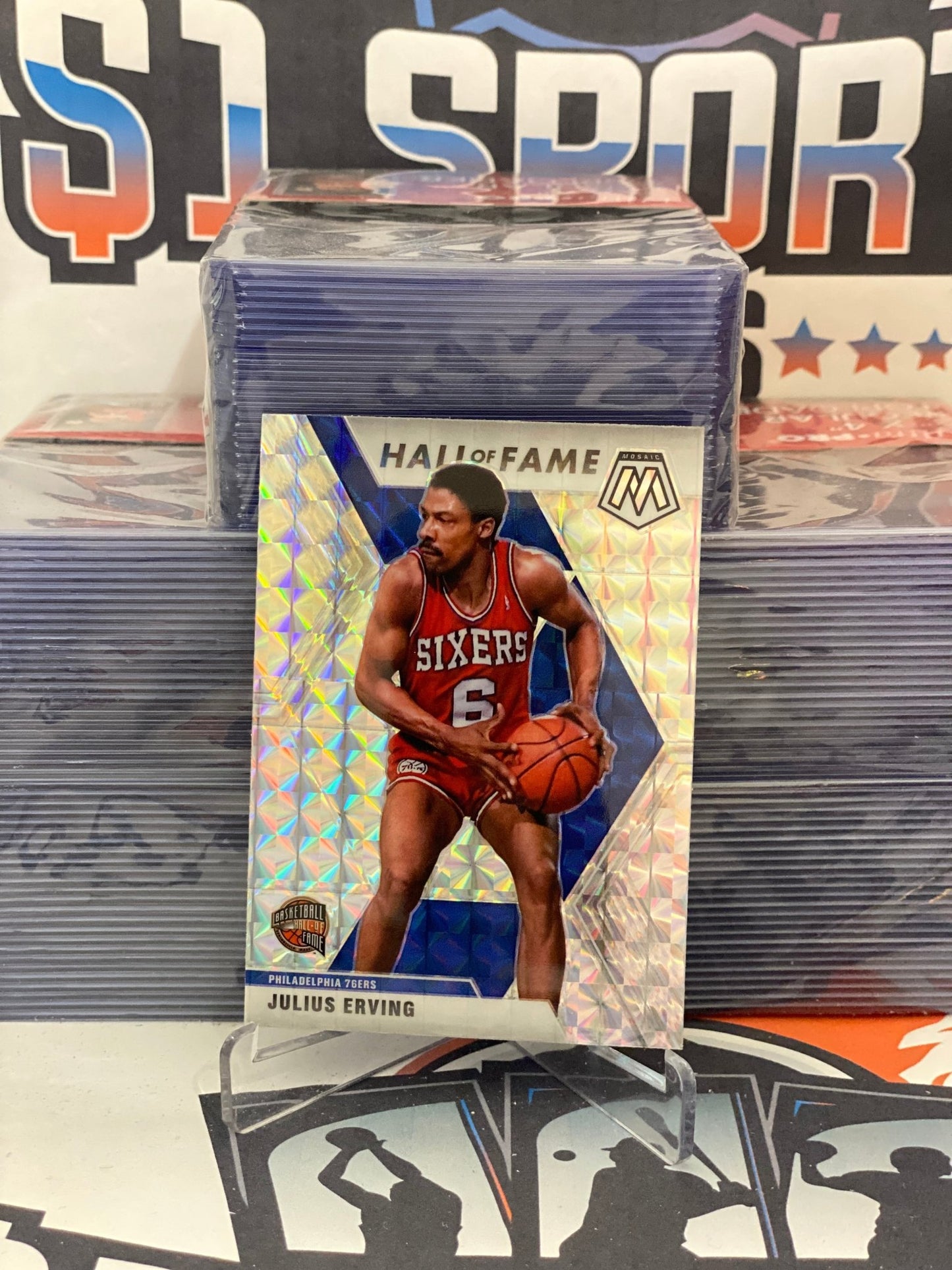 2019 Panini Mosaic (Mosaic Prizm, Hall of Fame) Julius Erving #288