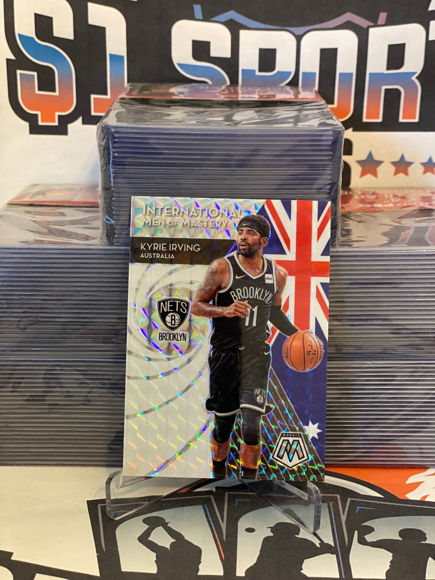 2019 Panini Mosaic (Mosaic Prizm, International Men of Mastery) Kyrie Irving #13