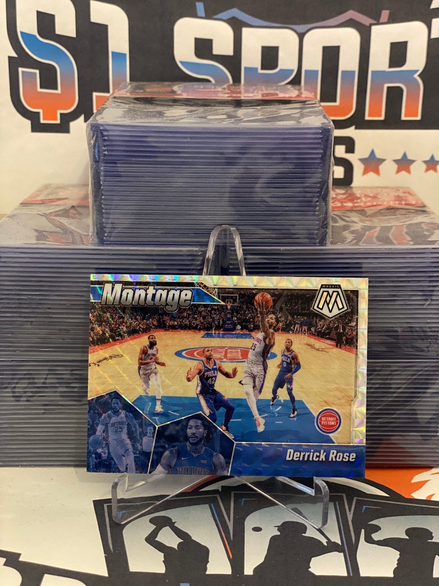 2019 Panini Mosaic (Mosaic Prizm, Montage) Derrick Rose #13