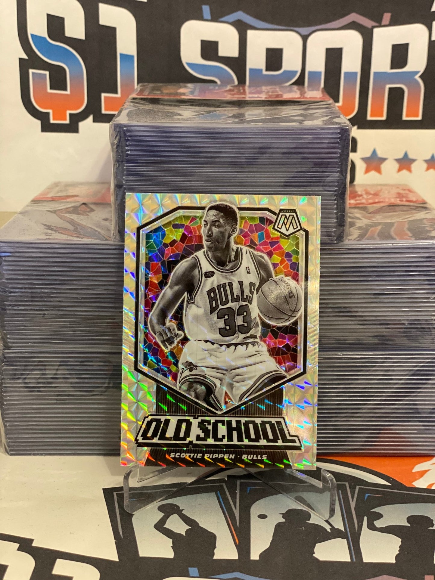 2019 Panini Mosaic (Mosaic Prizm, Old School) Scottie Pippen #11