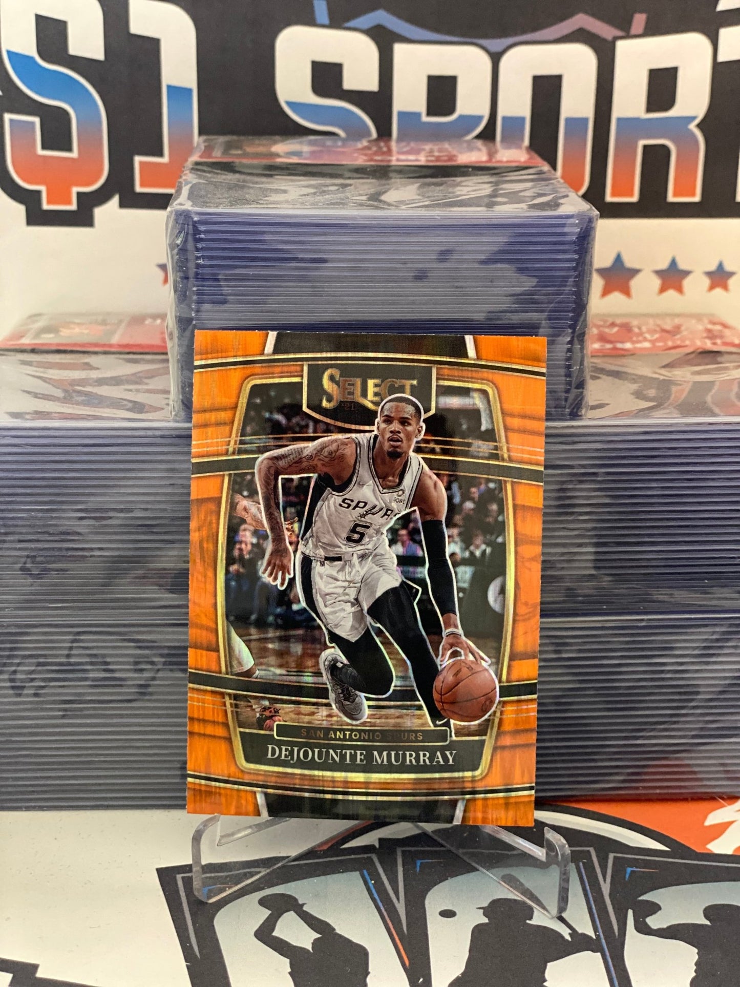 2019 Panini Mosaic (Orange Reactive Prizm) Dejounte Murray #46