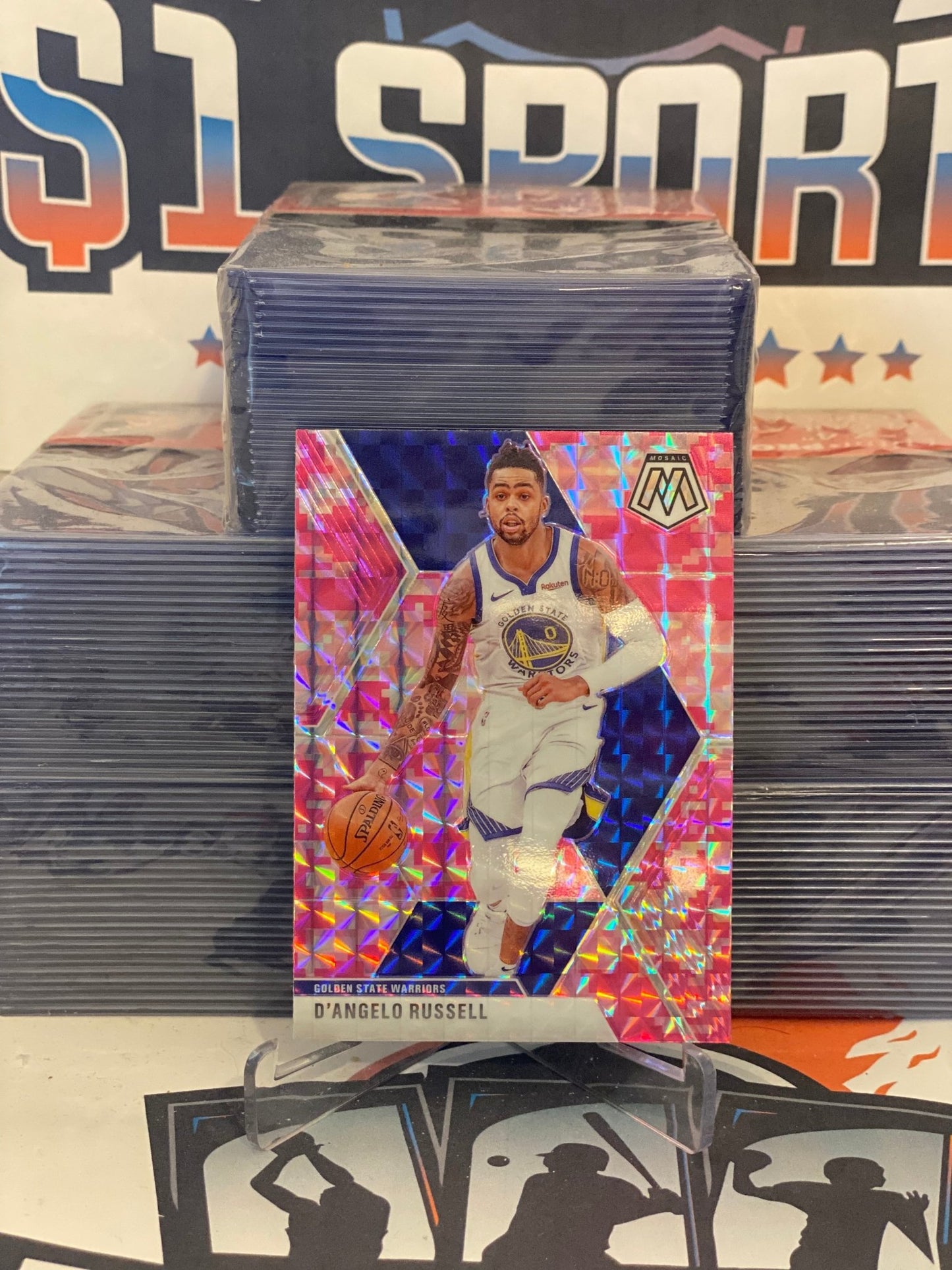 2019 Panini Mosaic (Pink Camo Prizm) D'Angelo Russell #90