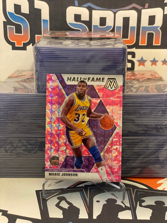 2019 Panini Mosaic (Pink Camo Prizm, Hall of Fame) Magic Johnson #291