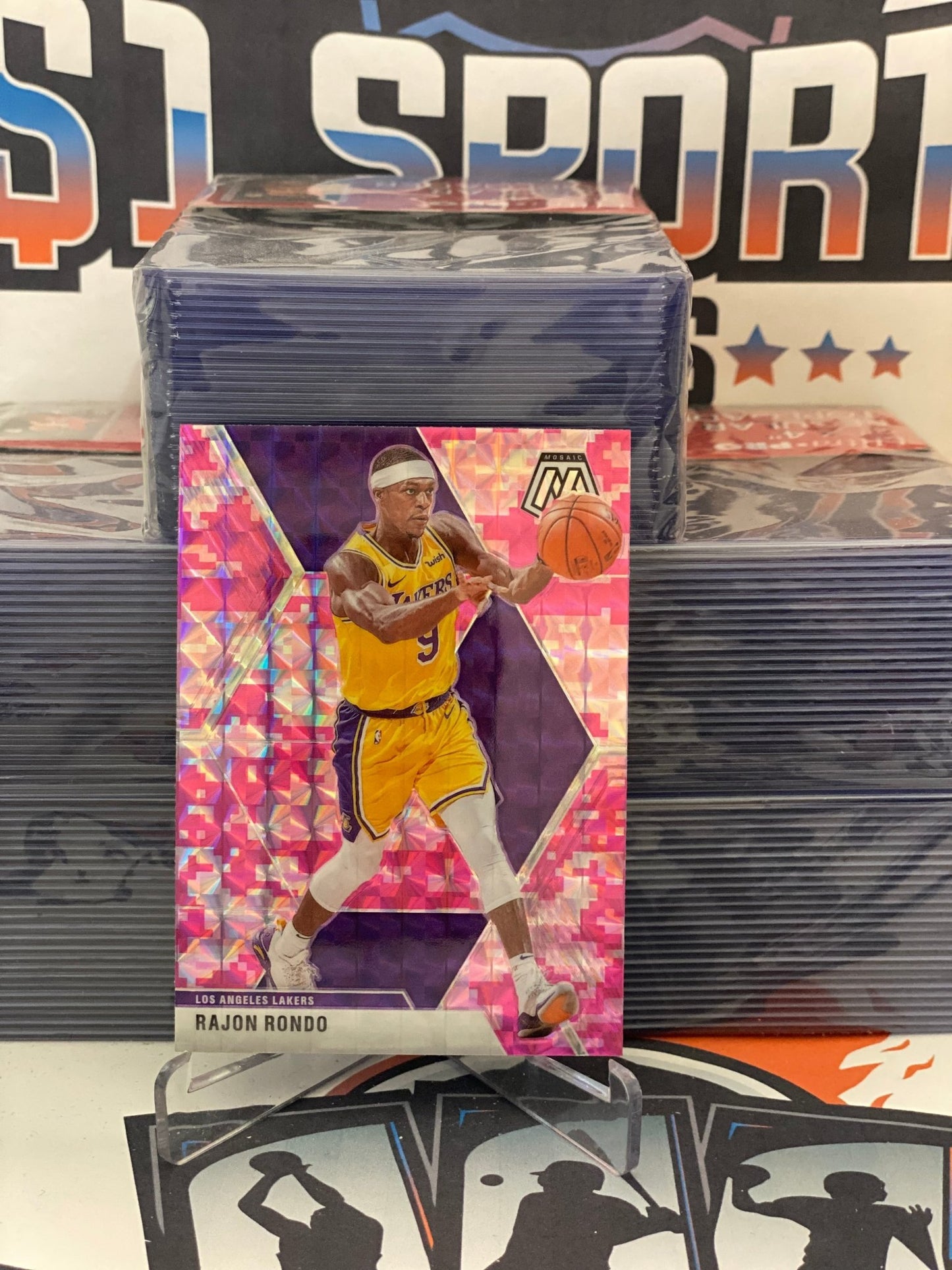 2019 Panini Mosaic (Pink Camo Prizm) Rajon Rondo #196