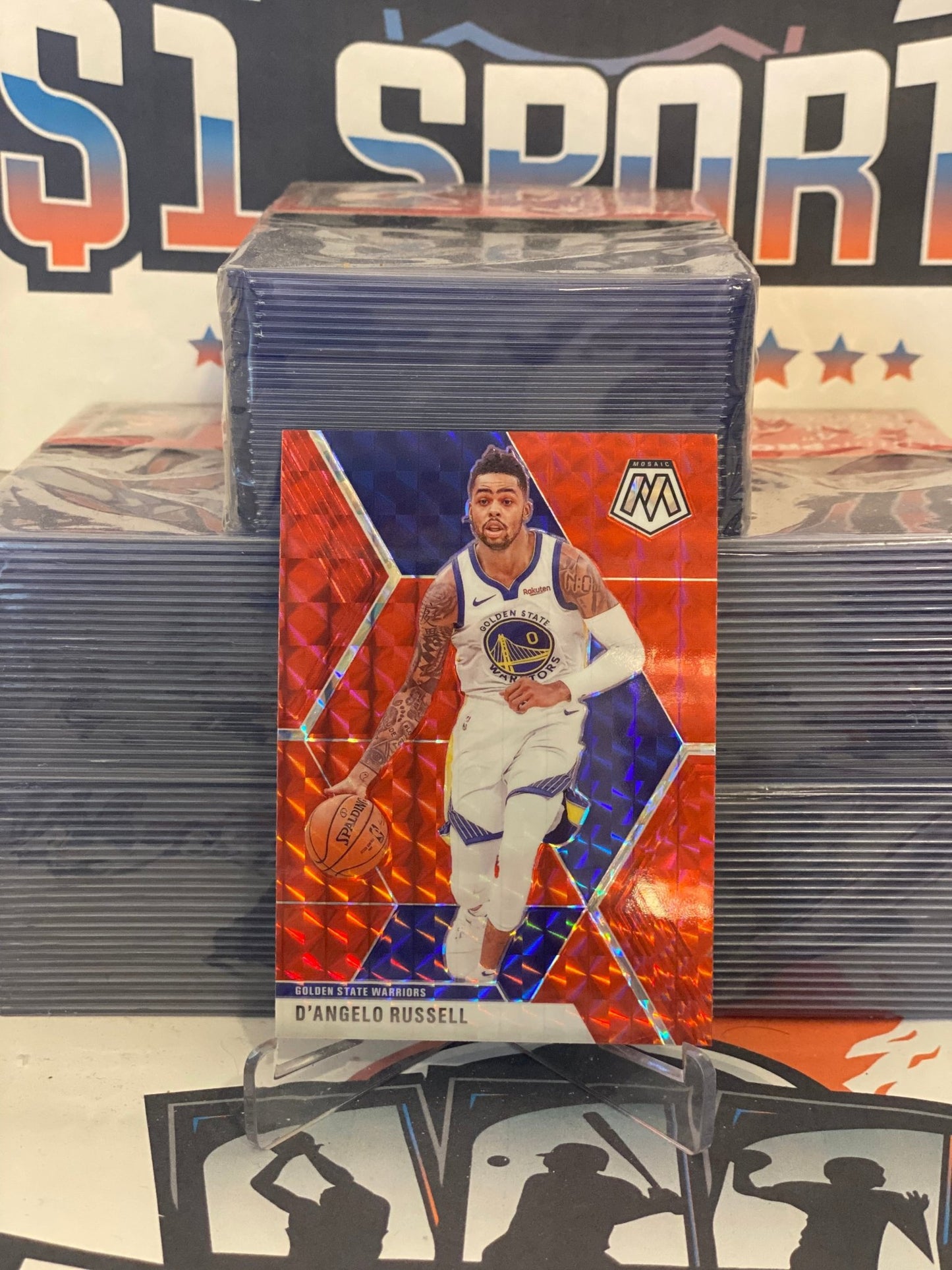 2019 Panini Mosaic (Red Prizm) D'Angelo Russell #90