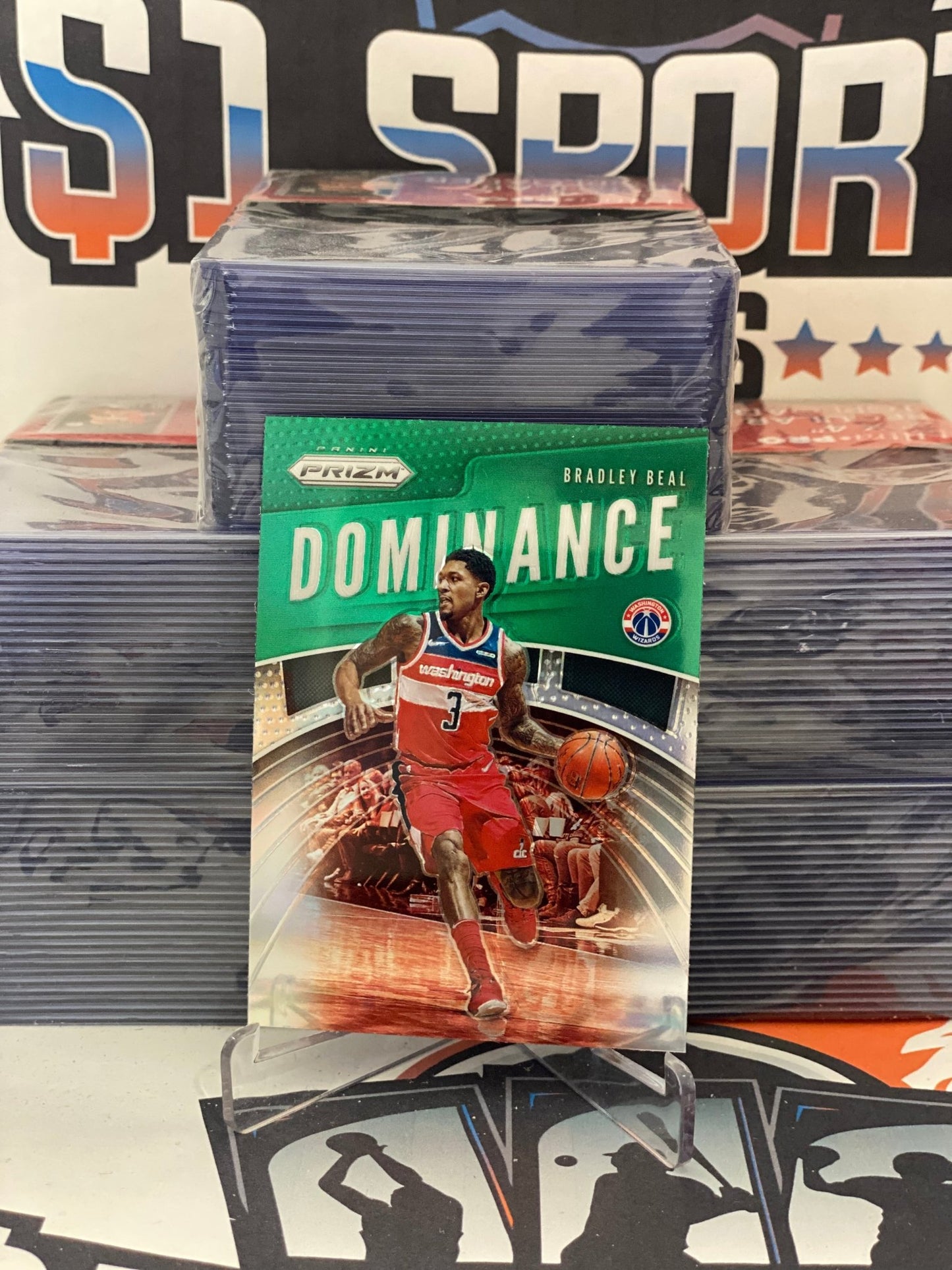 2019 Panini Prizm (Green Prizm, Dominance) Bradley Beal #5