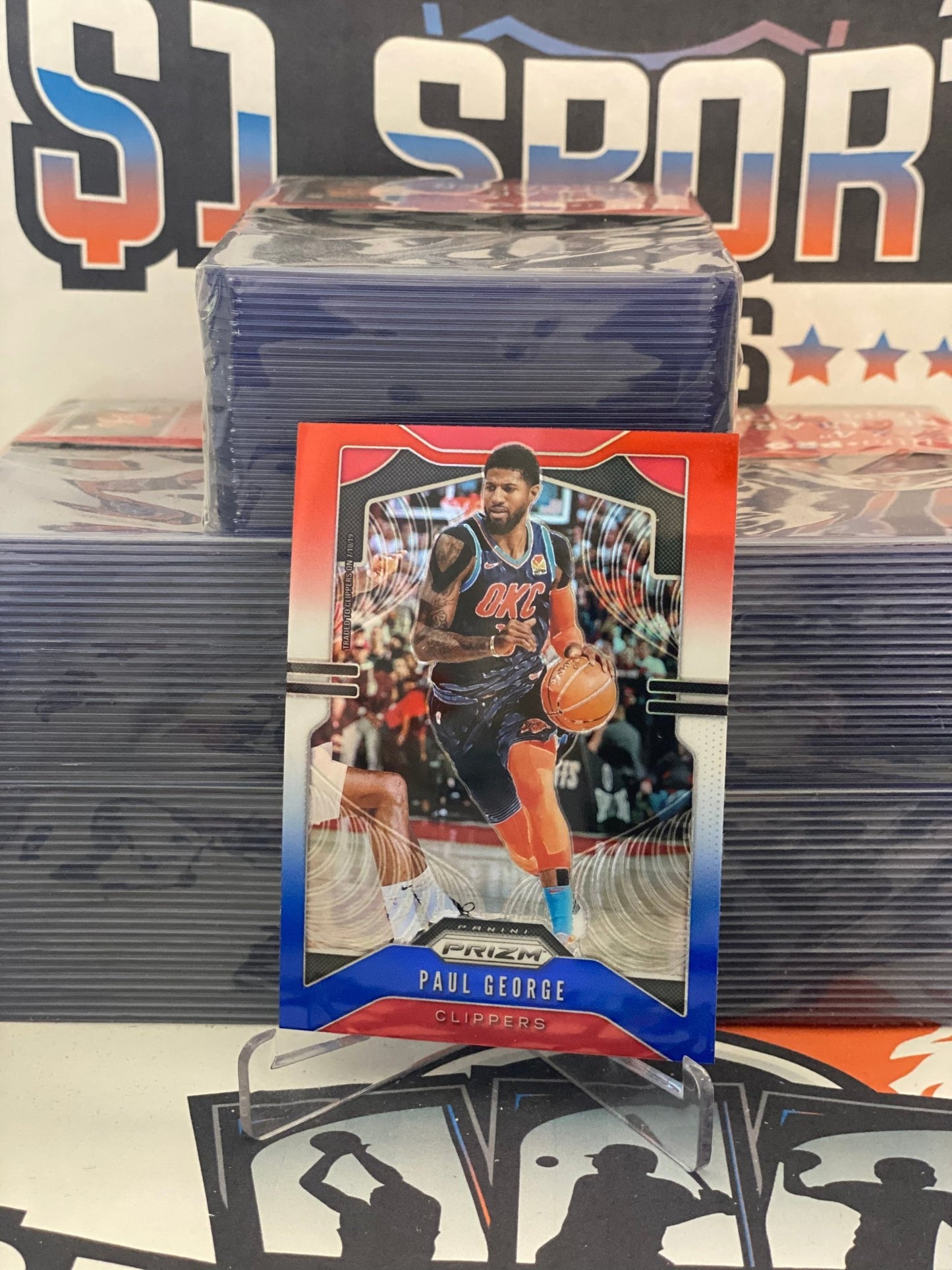 2019 Panini Prizm (Red White Blue Prizm) Paul George #185