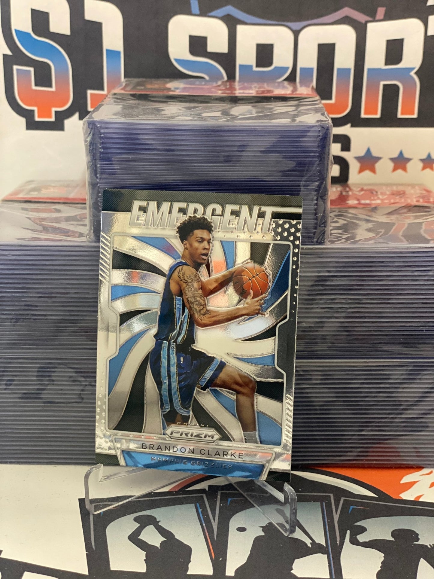 2019 Panini Prizm (Silver Prizm, Instant Impact) Brandon Clarke Rookie #24