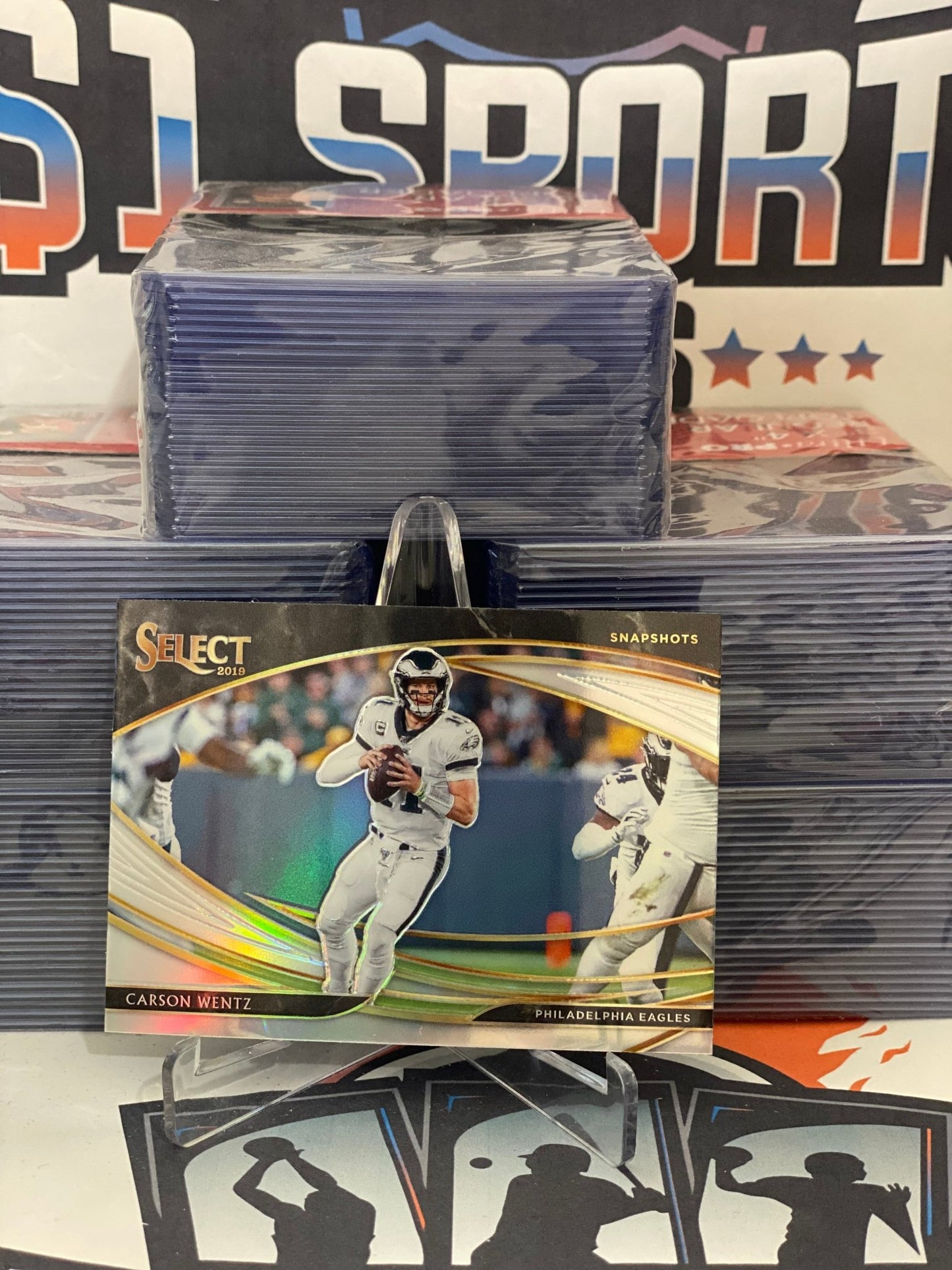 2019 Panini Select (Silver Prizm, Snapshots) Carson Wentz #19