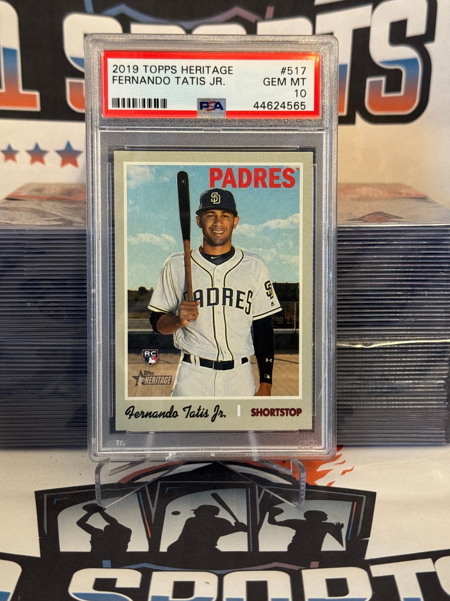 2019 Topps Heritage Fernando Tatis Jr. Rookie #517 - PSA 10