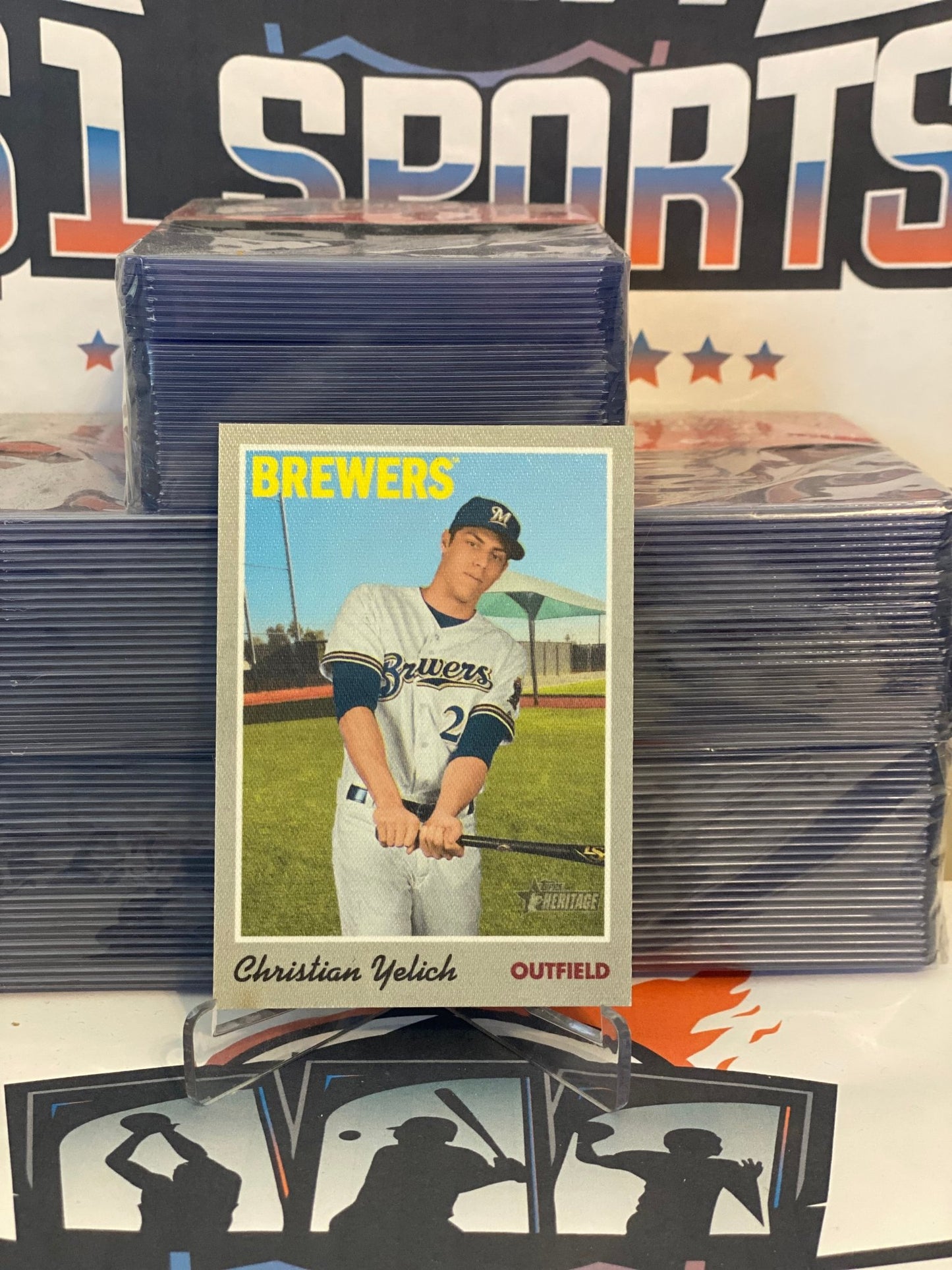 2019 Topps Heritage (Photo Sticker) Christian Yelich #25