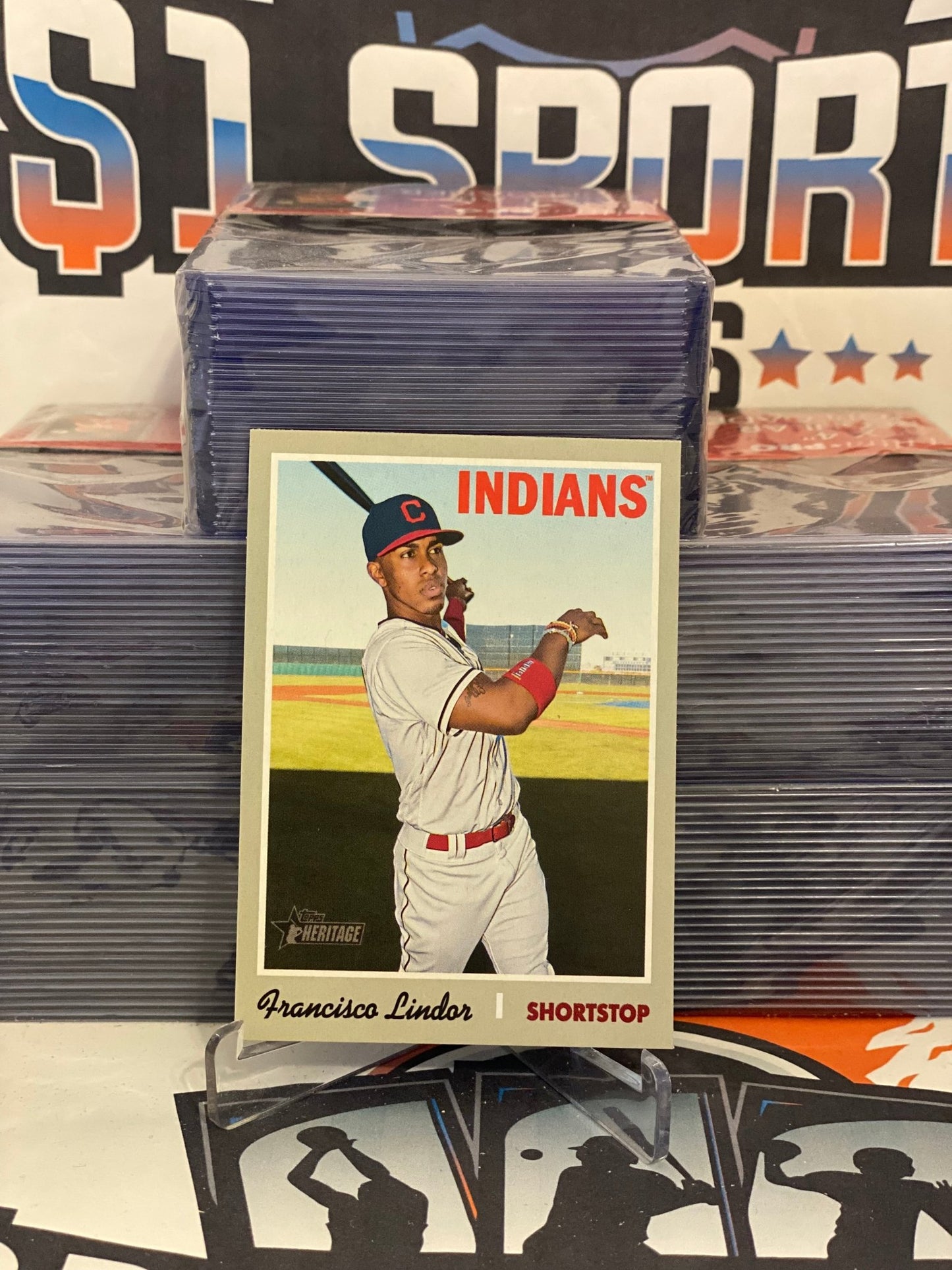 2019 Topps Heritage (Short Print) Francisco Lindor #491