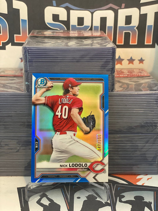 2020 Bowman Chrome Prospects (Blue Refractor 047/150) Nick Lodolo #BCP-178