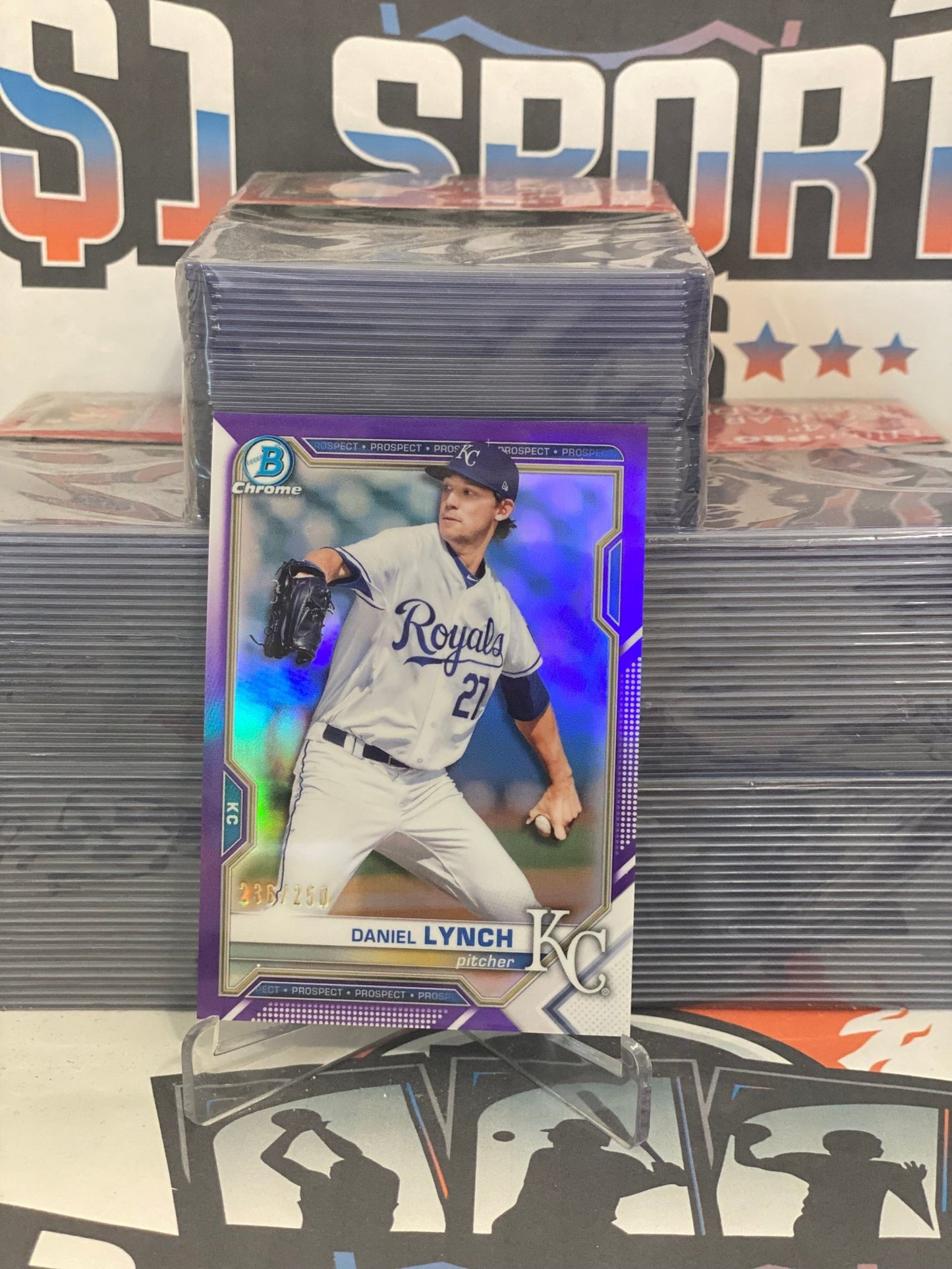 2020 Bowman Chrome Prospects (Purple Refractor 236/250) Daniel Lynch #BCP-54