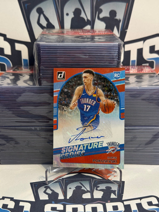 2020 Donruss (Foil, Signature Series) Alejsej Pokysevski Rookie #SG-APK