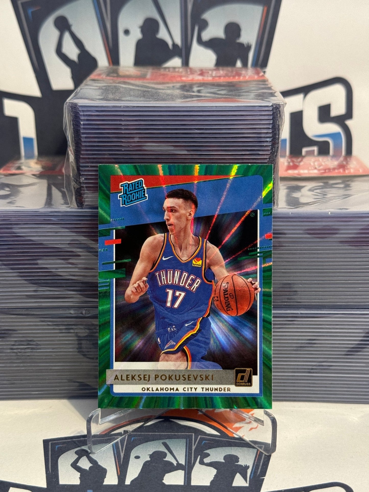 2020 Donruss (Green Laser, Rated Rookie) Aleksej Pokusevski #209