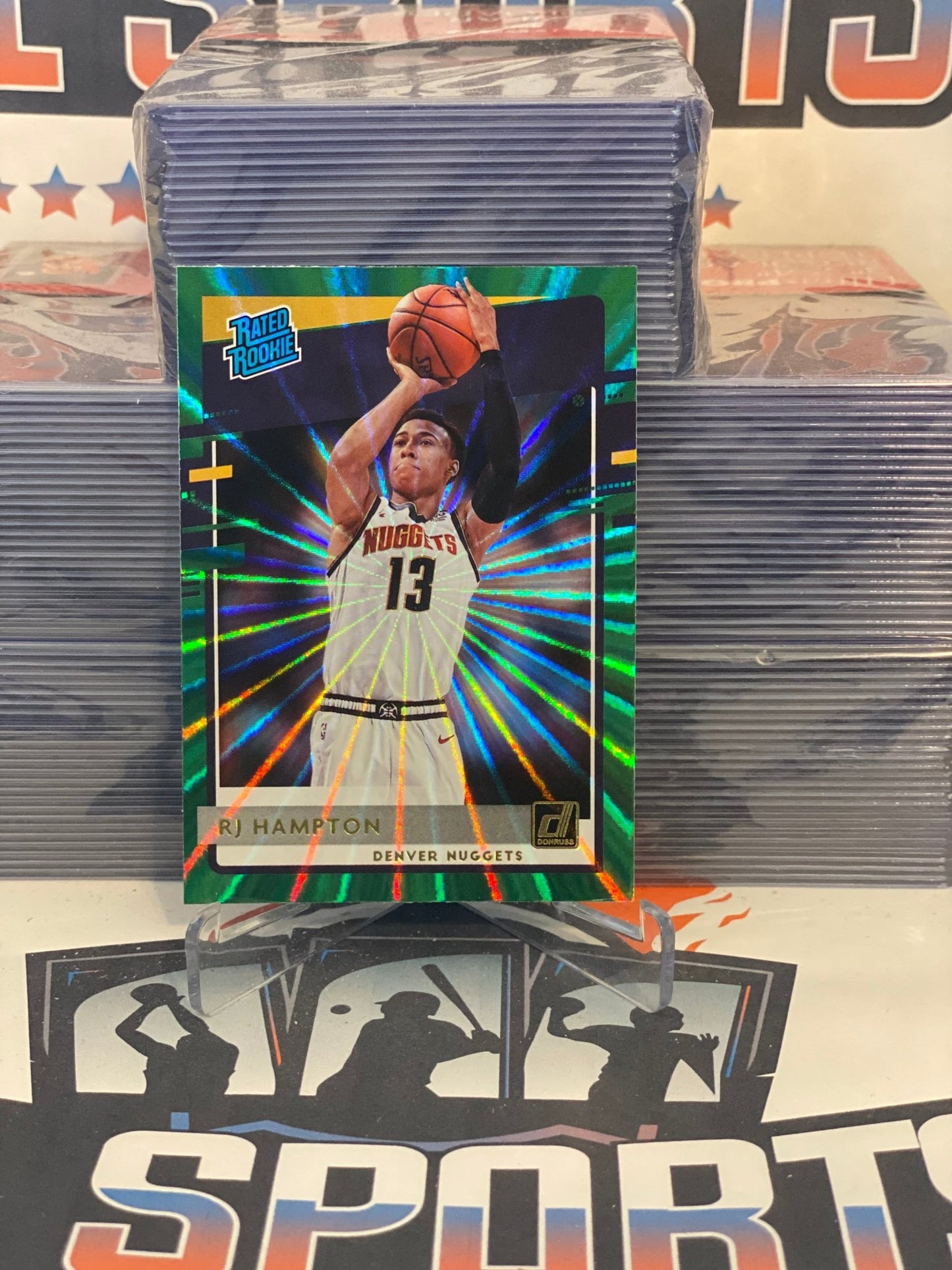 2020 Donruss (Green Laser, Rated Rookie) RJ Hampton #237