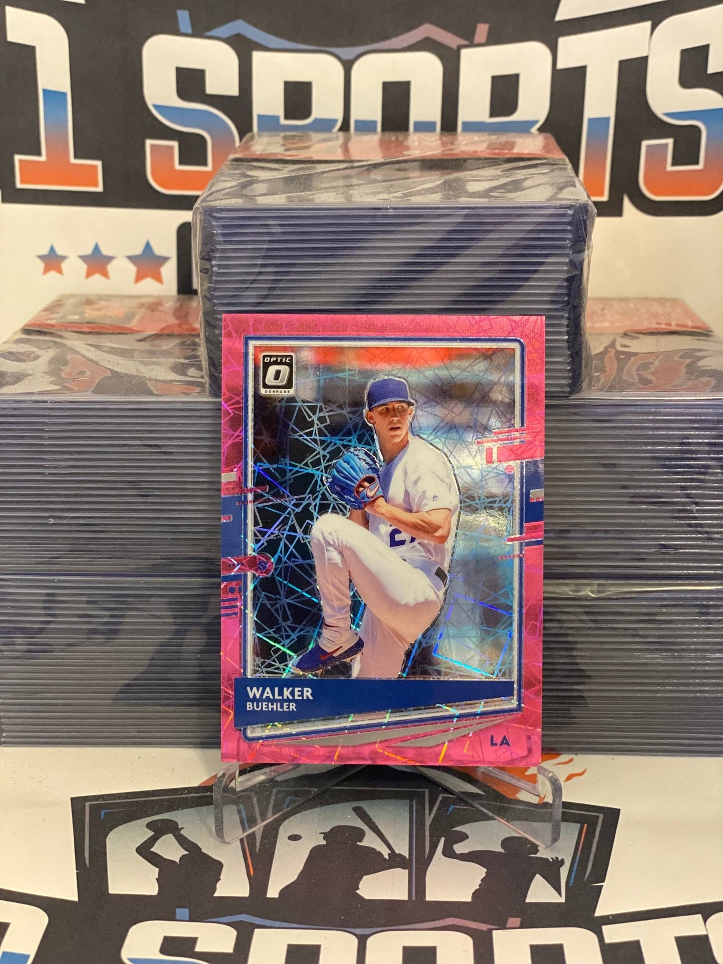 2020 Donruss Optic (Pink Laser Prizm 141/199) Walker Buehler #97