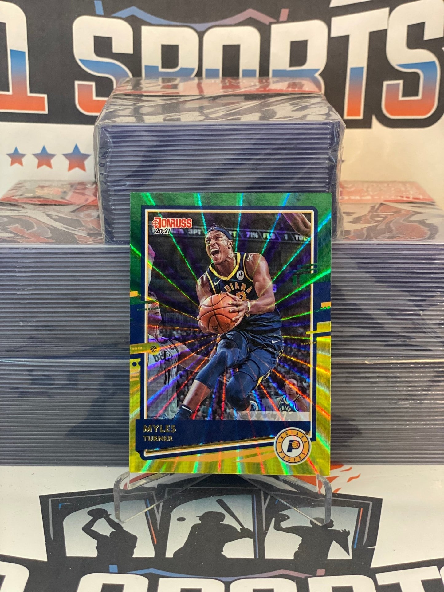2020 Donruss (Yellow Green Laser) Myles Turner #172