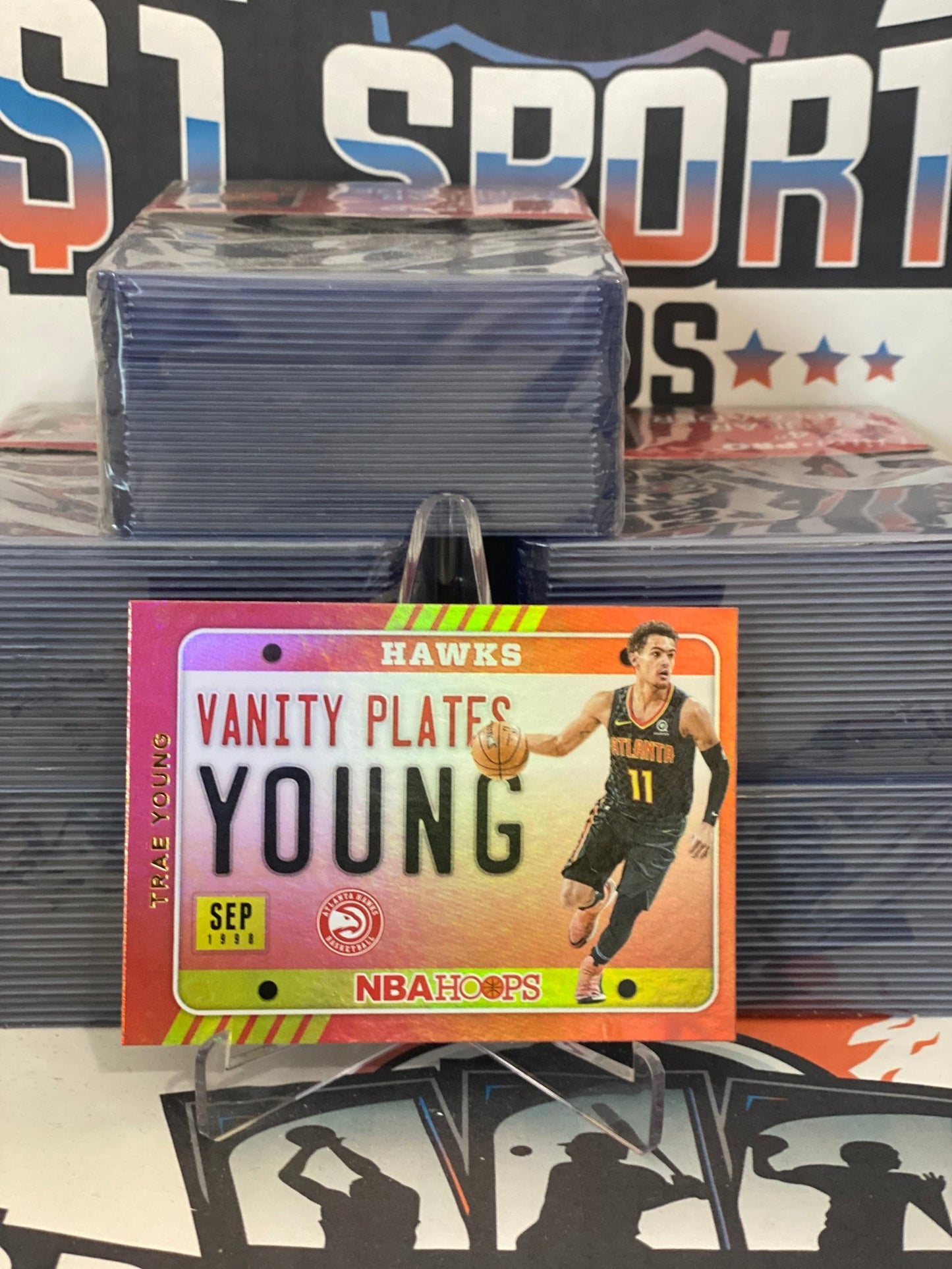 2020 NBA Hoops (Holo, Vanity Plates) Trae Young #23