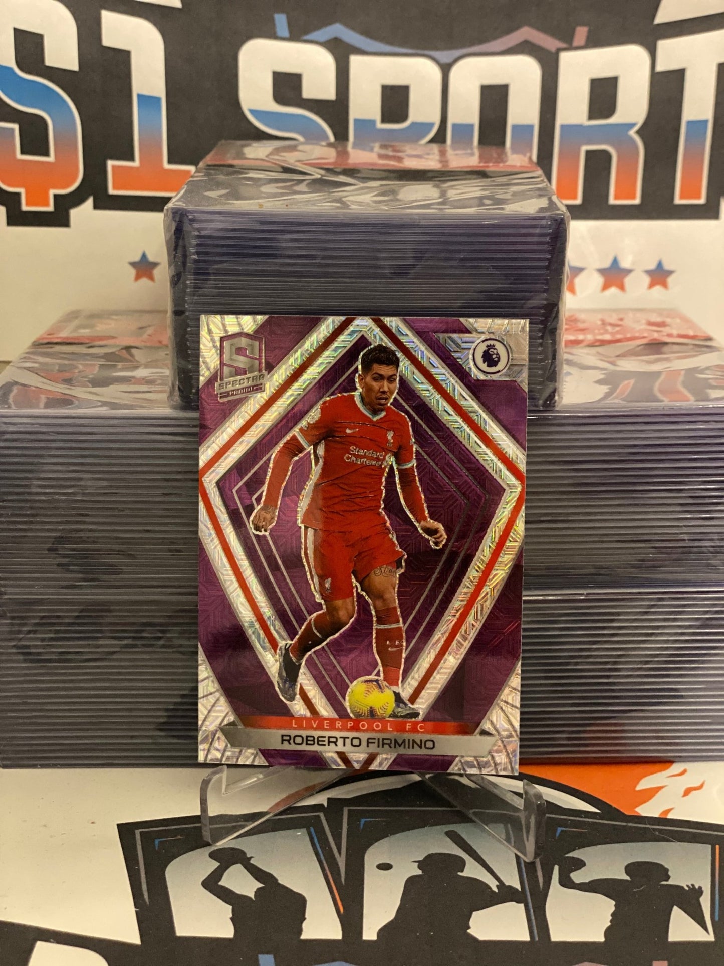 2020 Panini Chronicles (Purple Mojo Prizm, Spectra) Premier League Roberto Firmino #7