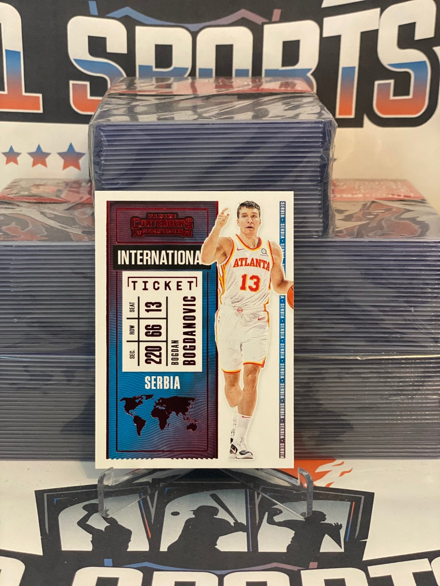 2020 Panini Contenders (Red, International Ticket) Bogdan Bogdanovic #26