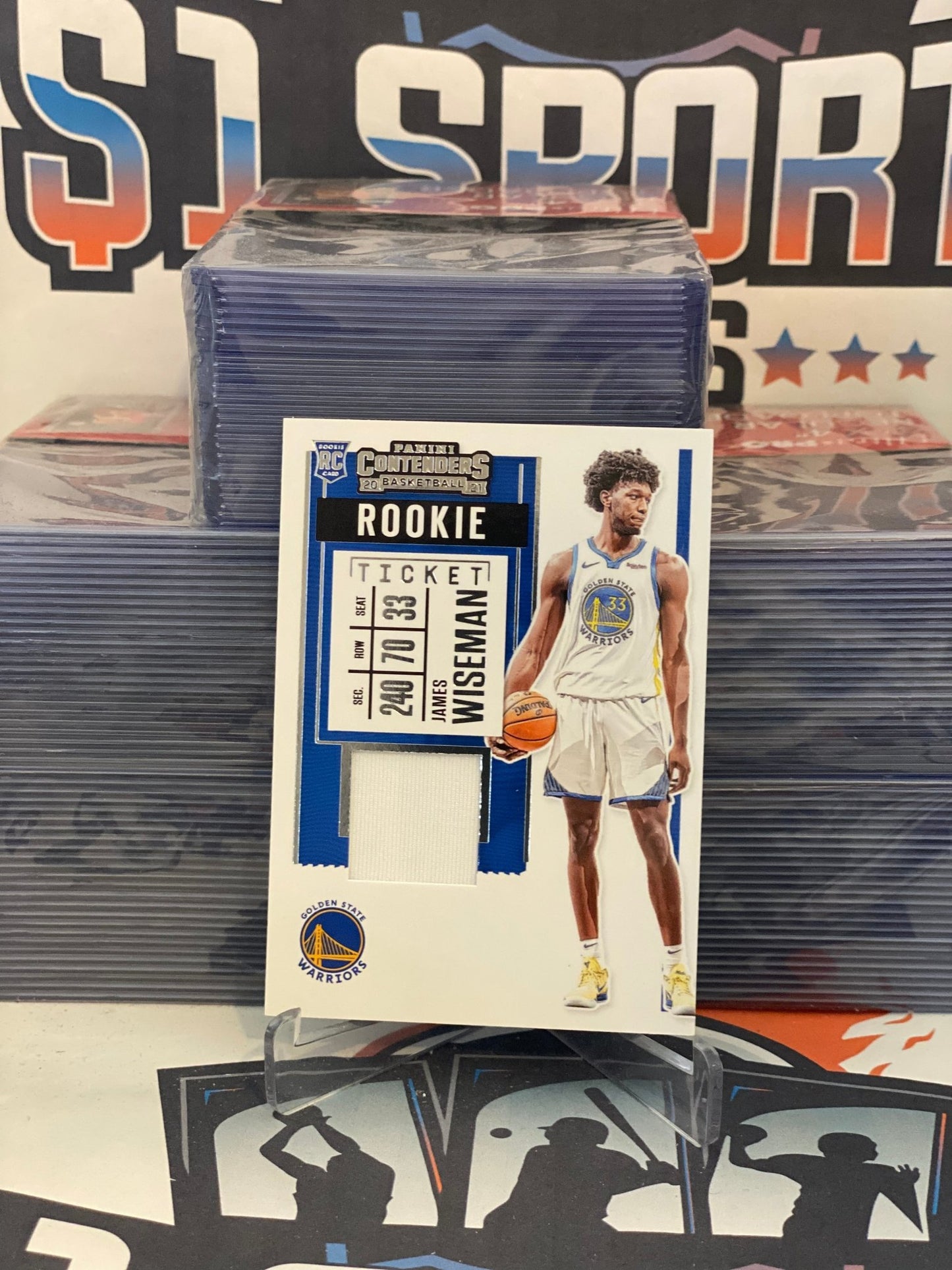 2020 Panini Contenders (Rookie Ticket Relic) James Wiseman #RS-JWS