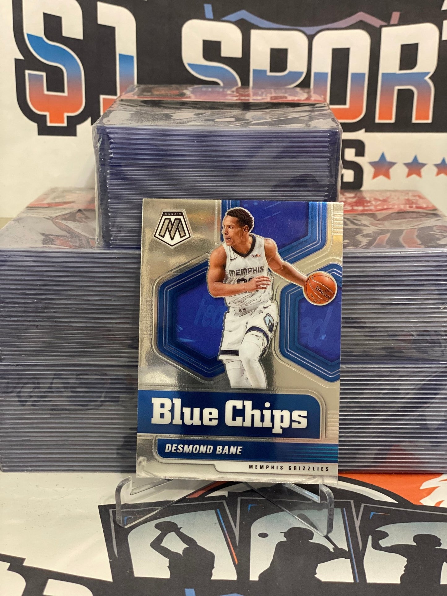 2020 Panini Mosaic (Blue Chips) Desmond Bane Rookie #15