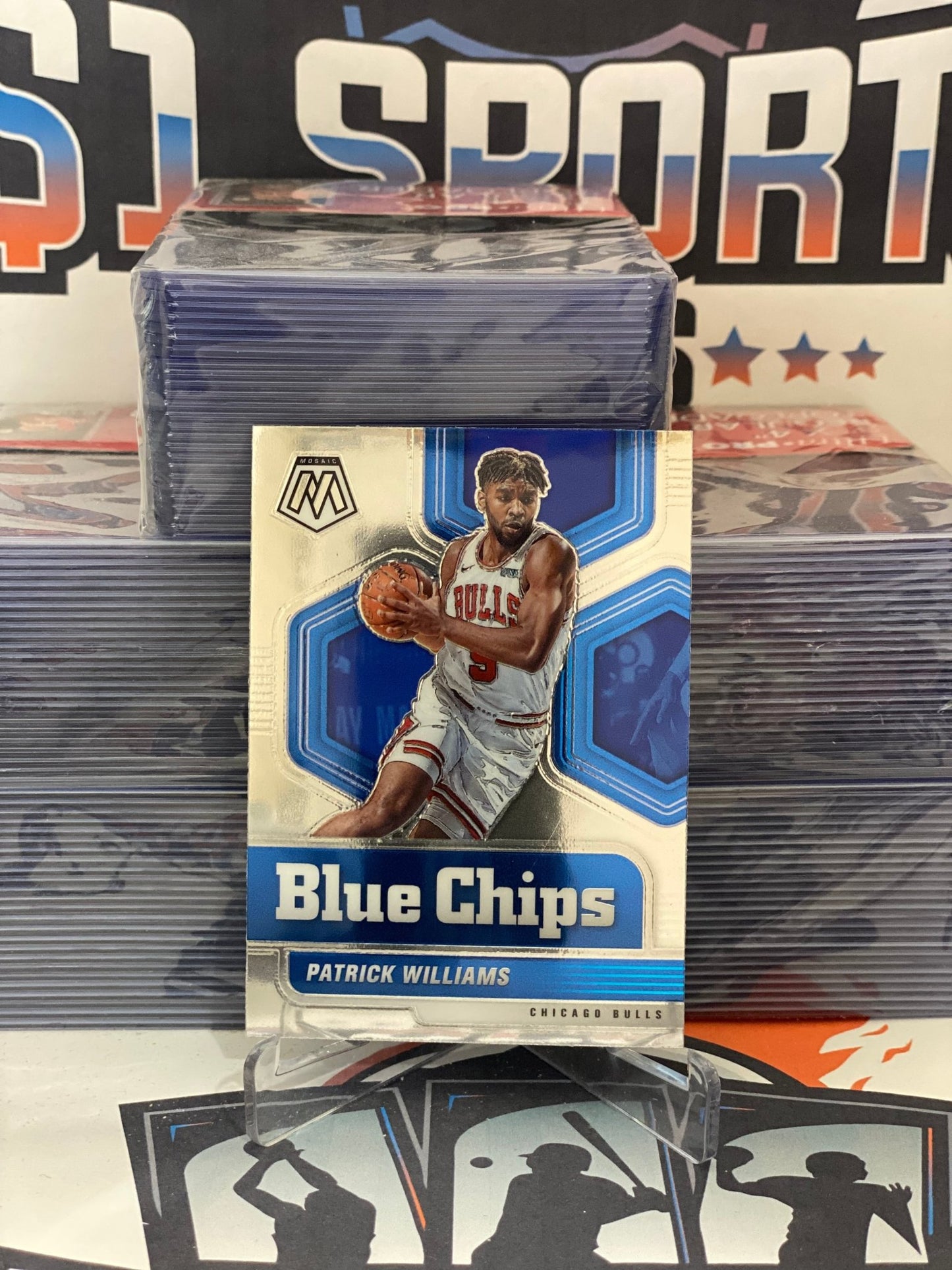 2020 Panini Mosaic (Blue Chips) Patrick Williams Rookie #6