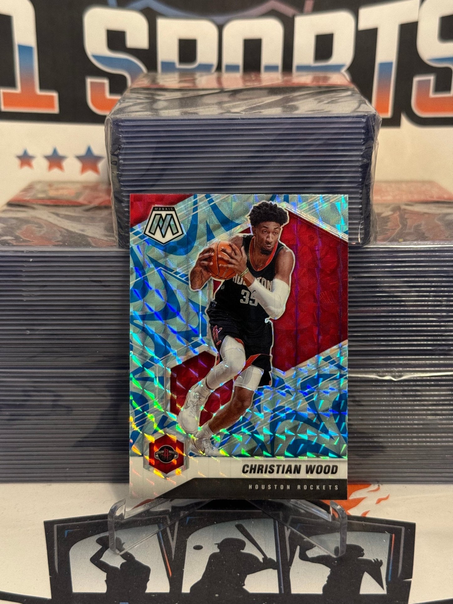 2020 Panini Mosaic (Blue Reactive Prizm) Christian Wood #165