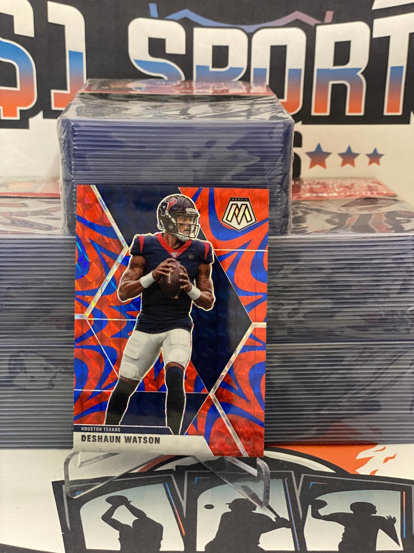 2020 Panini Mosaic (Blue Reactive Prizm) Deshaun Watson #85