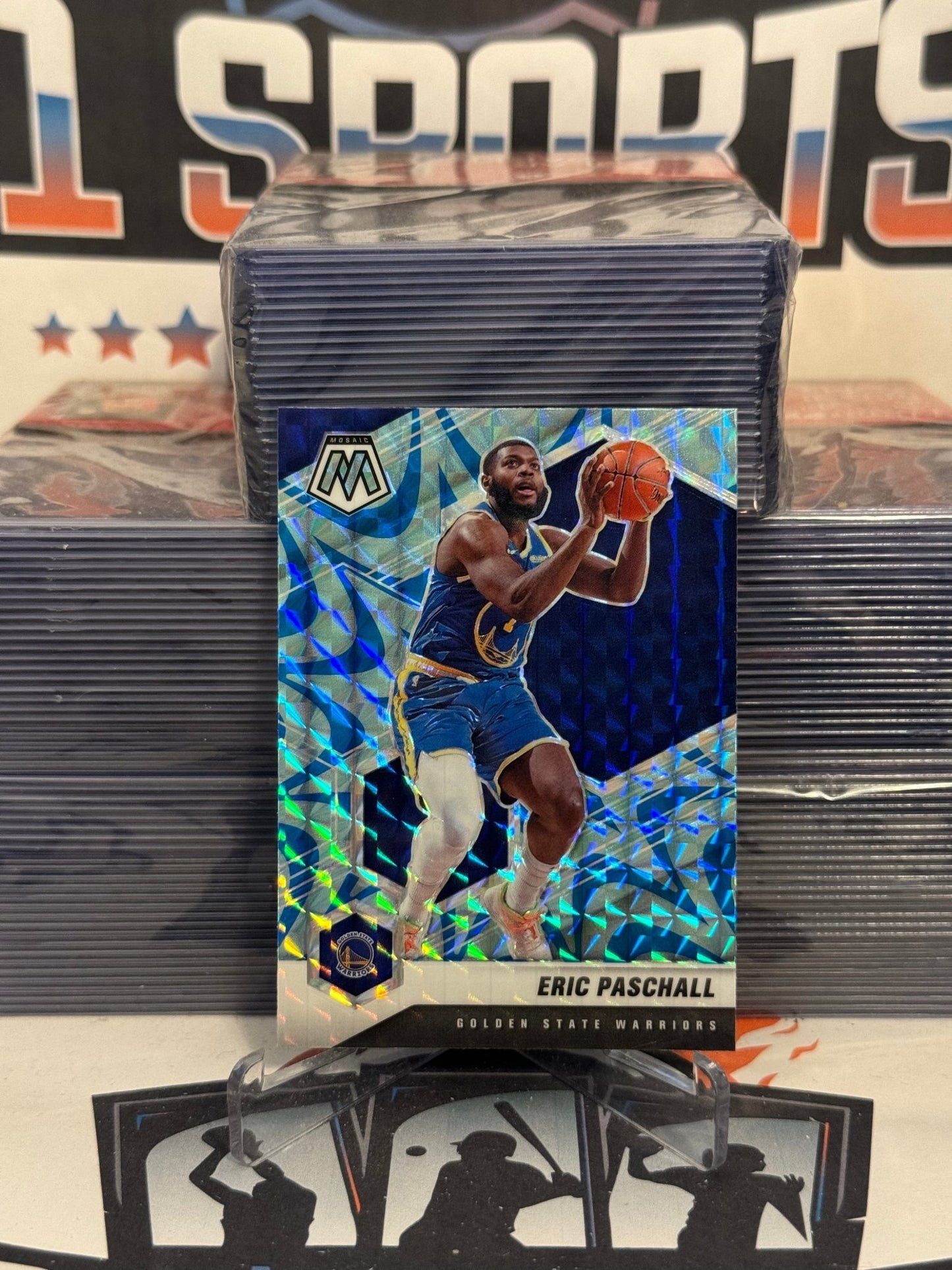 2020 Panini Mosaic (Blue Reactive Prizm) Eric Paschall #149