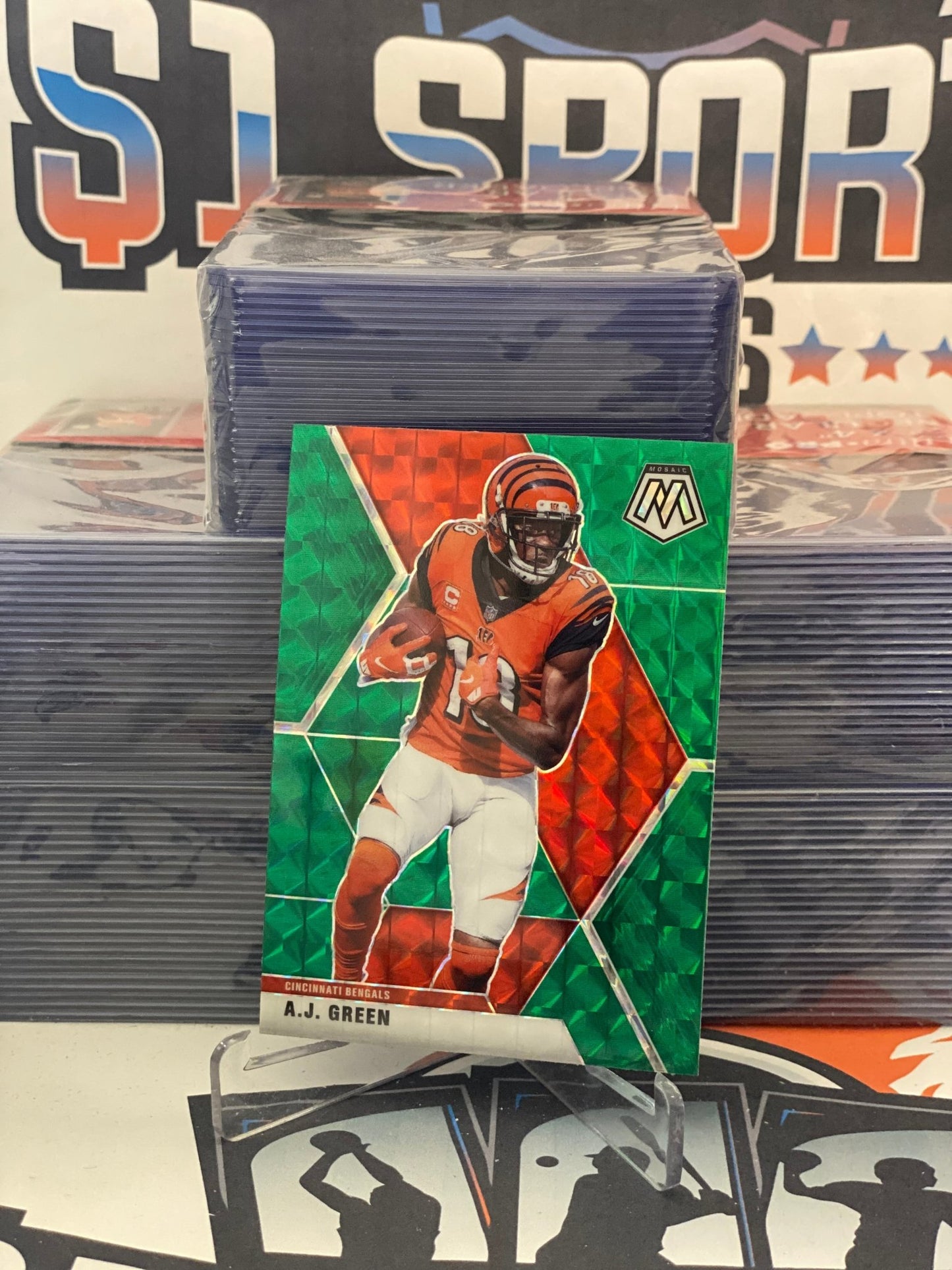 2020 Panini Mosaic (Green Prizm) A.J. Green #49