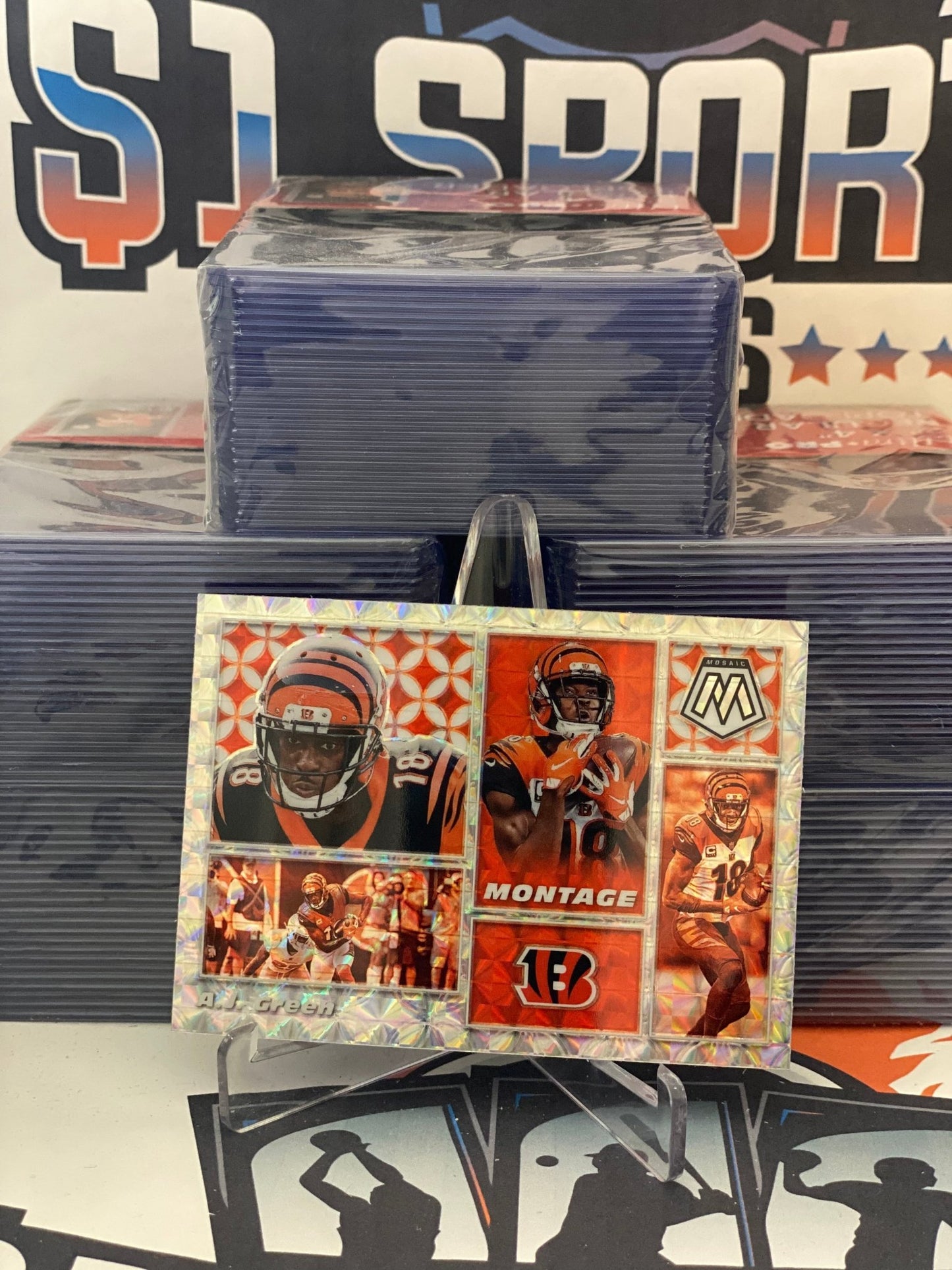 2020 Panini Mosaic (Mosaic Prizm, Montage) A.J. Green #M7