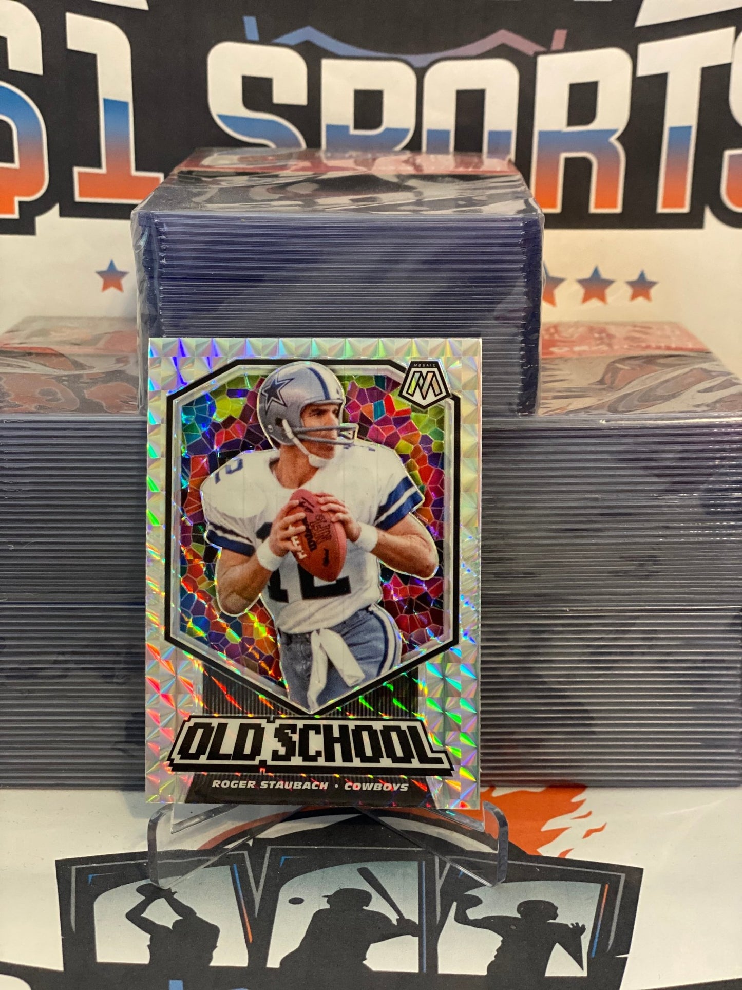 2020 Panini Mosaic (Mosaic Prizm, Old School) Roger Staubach #O18