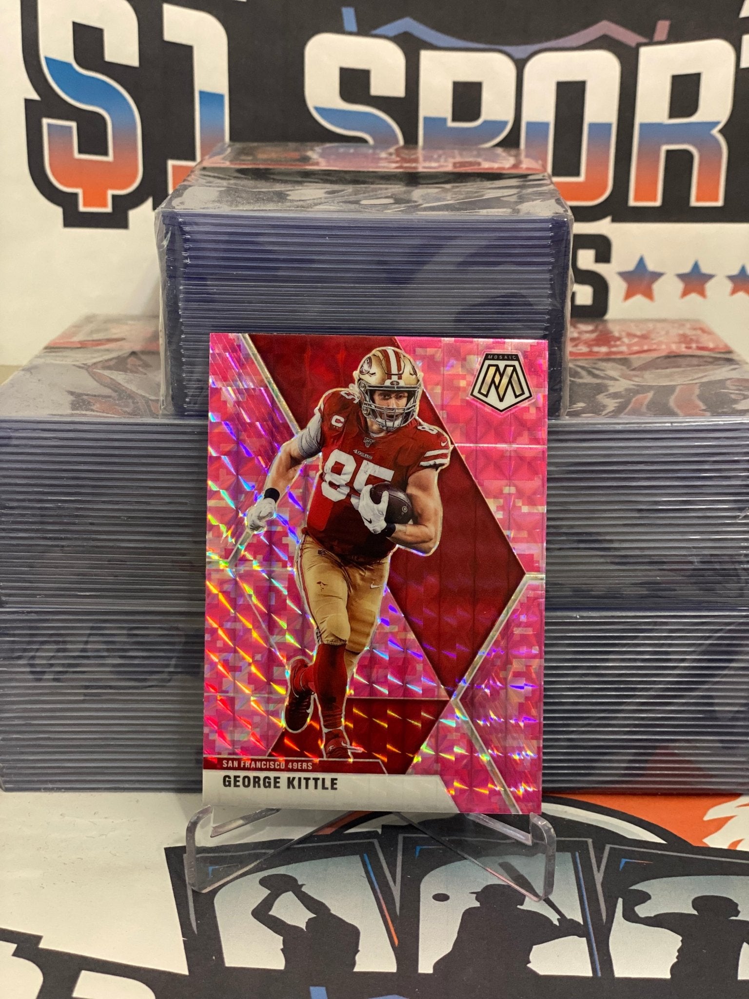 2020 Panini Mosaic (Pink Camo Prizm) George Kittle #175 – $1 Sports Cards