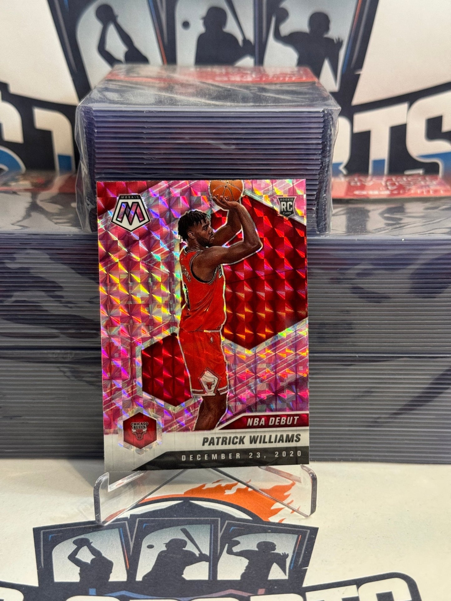 2020 Panini Mosaic (Pink Camo Prizm, NBA Debut) Patrick Williams Rookie #267