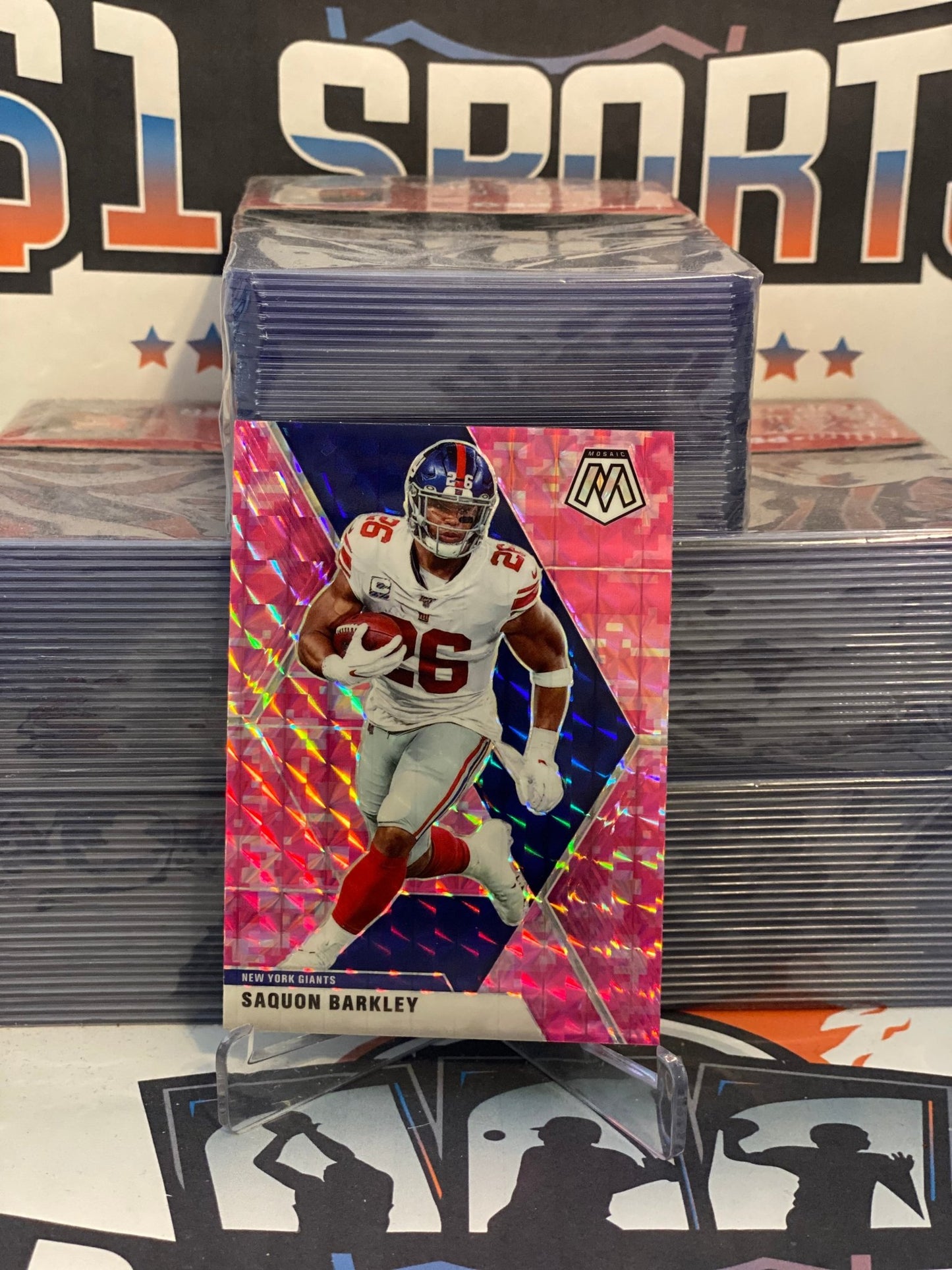 2020 Panini Mosaic (Pink Camo Prizm) Saquon Barkley #150