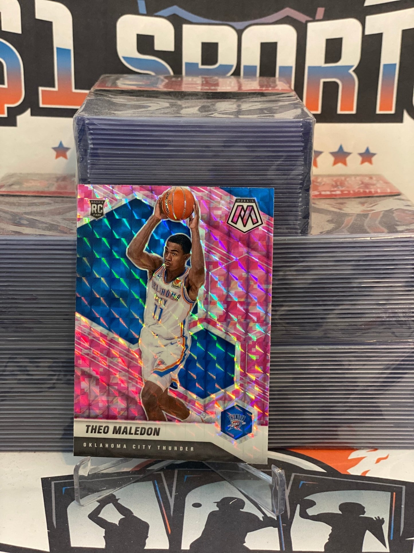 2020 Panini Mosaic (Pink Camo Prizm) Theo Maledon Rookie #218