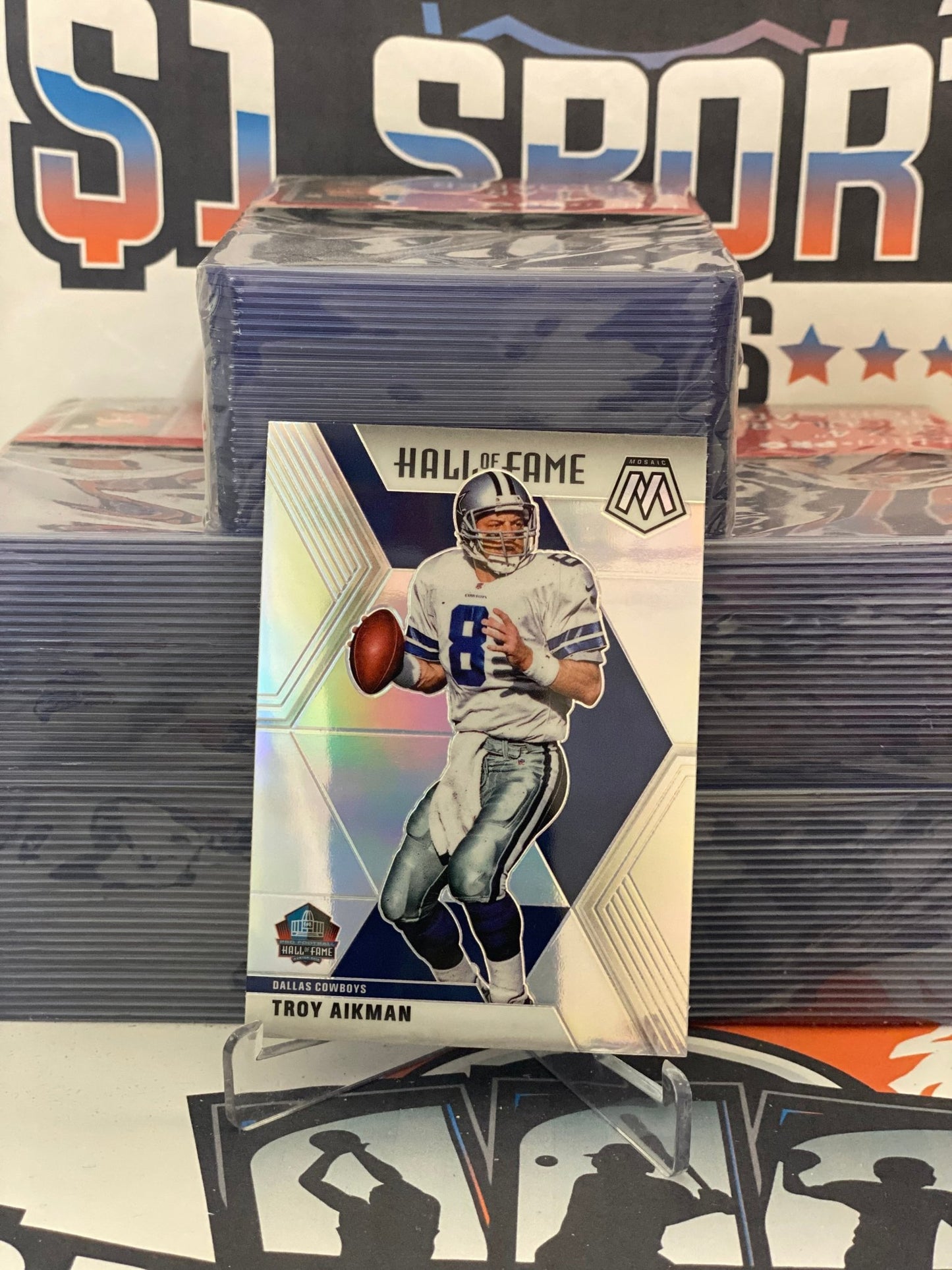2020 Panini Mosaic (Silver Prizm, Hall of Fame) Troy Aikman #290