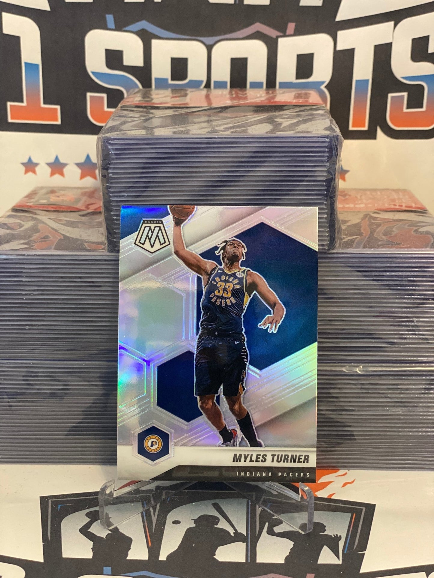 2020 Panini Mosaic (Silver Prizm) Myles Turner #25