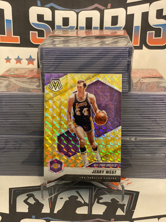 2020 Panini Mosaic (Yellow Reactive Prizm, All-Time Greats) Jerry West #293