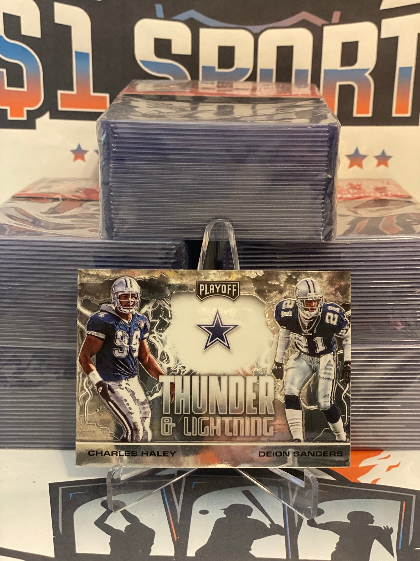 2020 Panini Playoff (Thunder & Lightning) Charles Hayley & Deion Sanders #TL-17