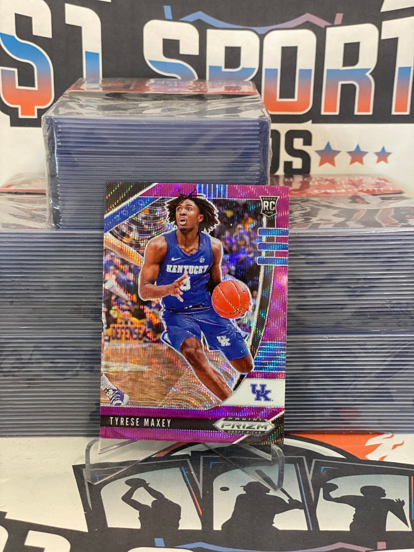 2020 Panini Prizm Draft Picks (Purple Wave Prizm) Tyrese Maxey Rookie #54