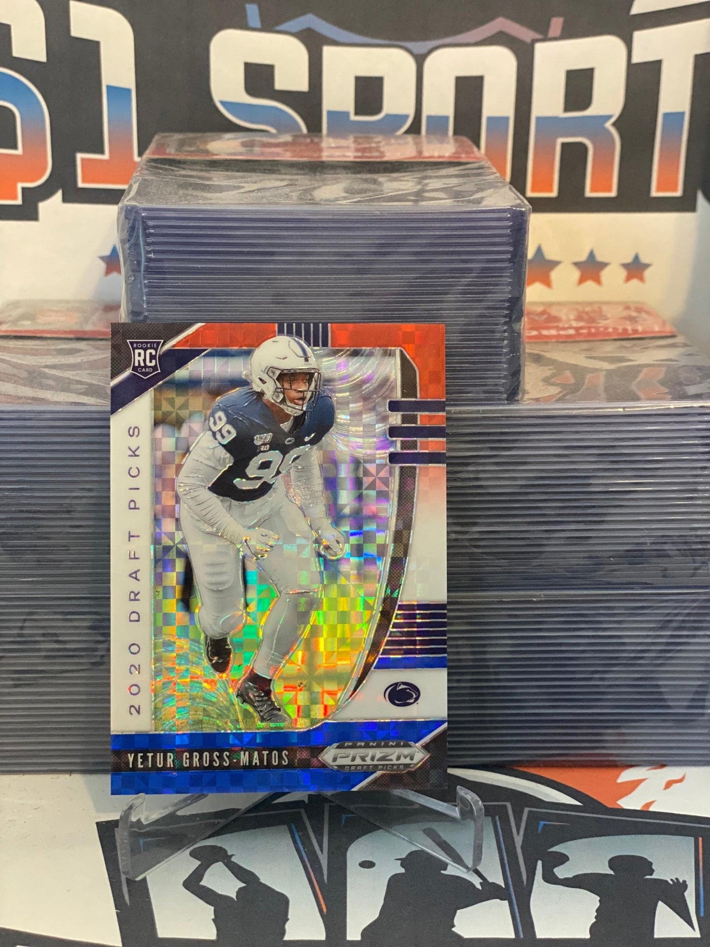 2020 Panini Prizm Draft Picks (Red White Blue Prizm 32/99) Yetur Gross-Matos Rookie #159