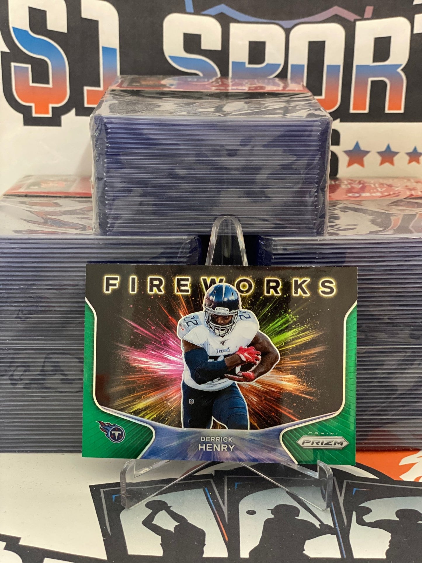2020 Panini Prizm (Green Prizm, Fireworks) Derrick Henry #3